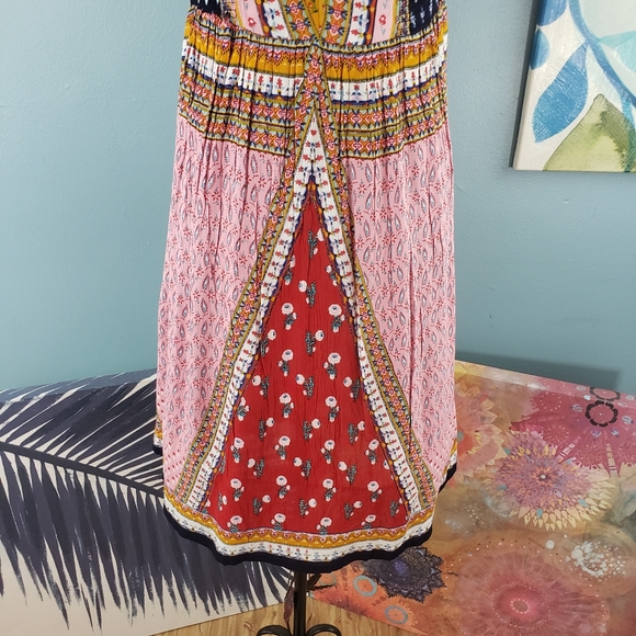 BOHO Patrons of Piece patch work rayon dress sz M - Picture 12 of 15